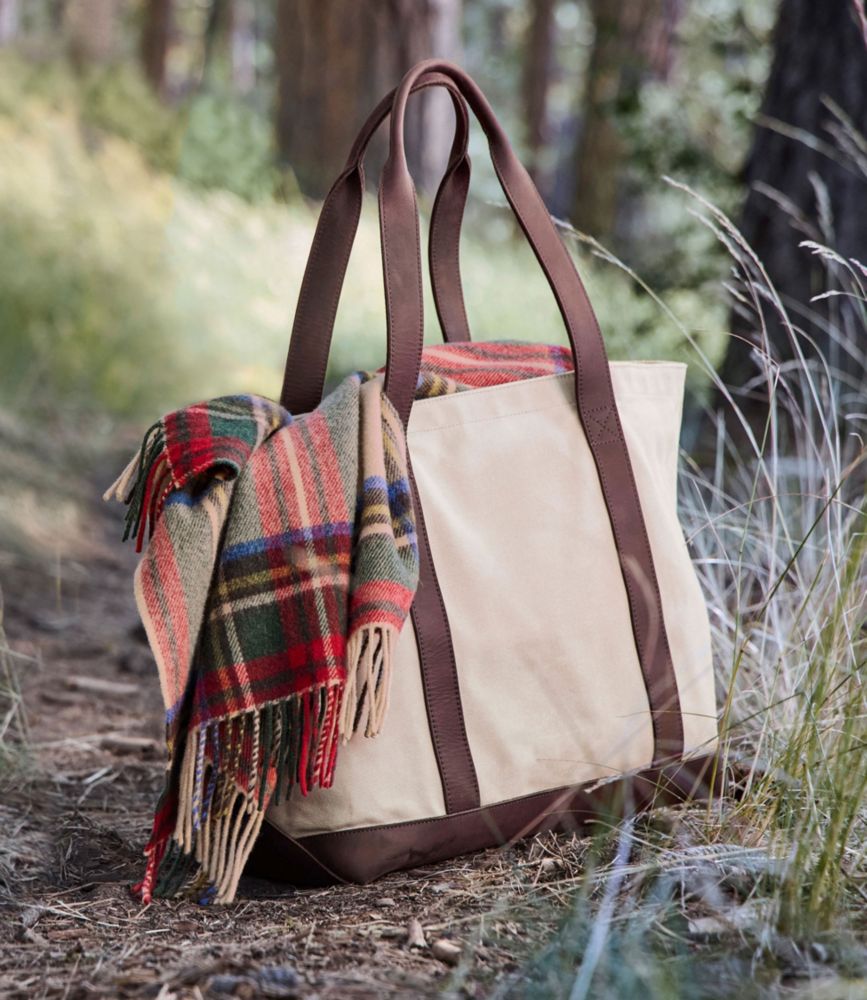Leather-Trim Waxed Canvas Tote - US 1507