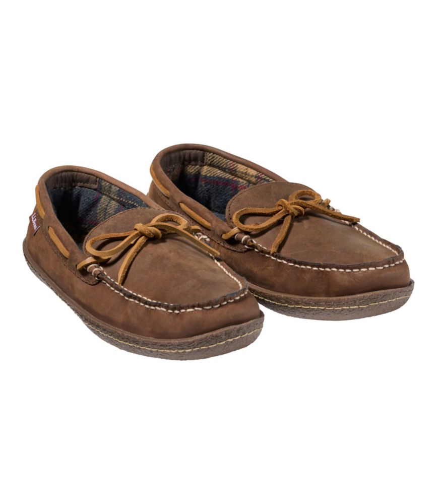 Men's Handsewn Slippers, Flannel-Lined - US 4144